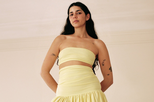Billie Bandeau Top - Custard