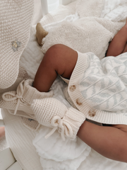 Luna + Luca Organic Booties - Cream