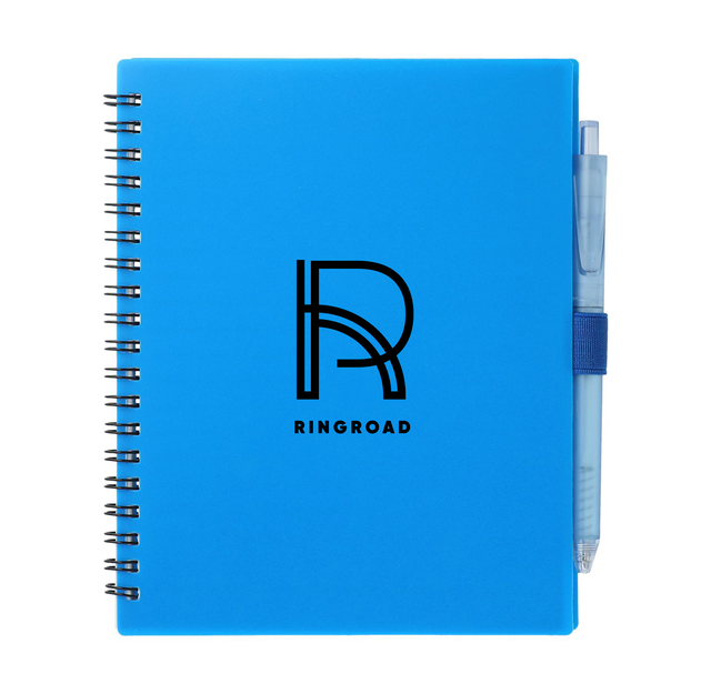 Recycled Spiral Notebook with Pen - Custom Branded Promotional Notebooks - Swag.com