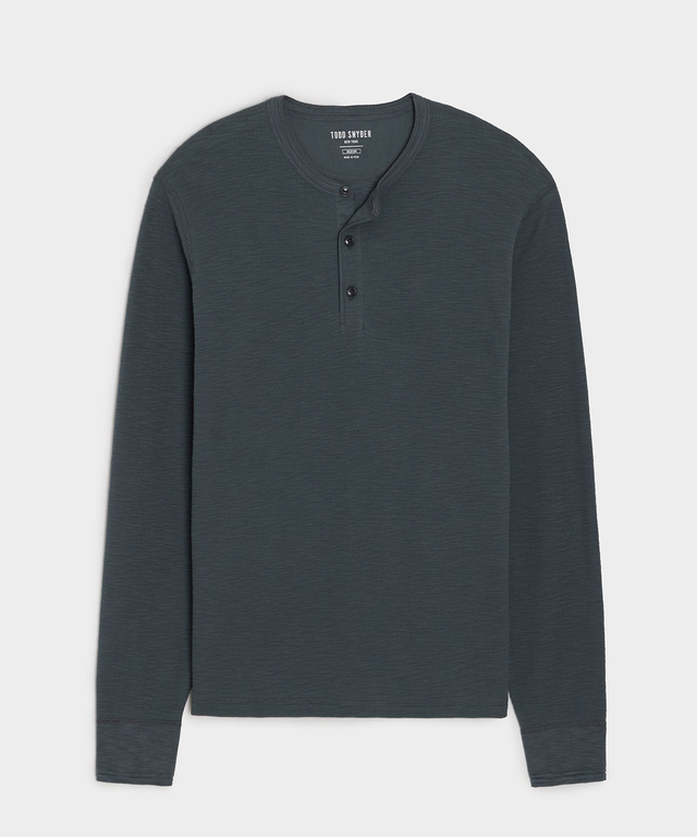 Lightweight Mini Waffle Henley