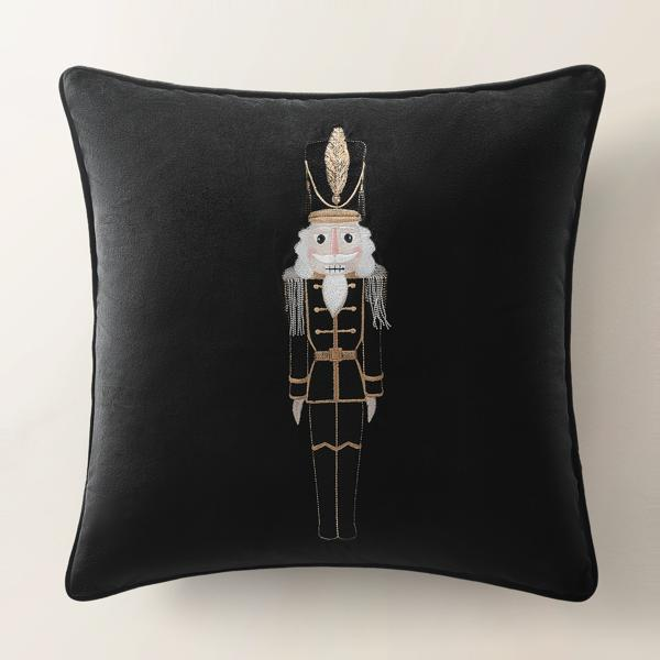Nutcracker Holiday Pillow 20" - Black