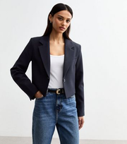 Navy Cropped Blazer