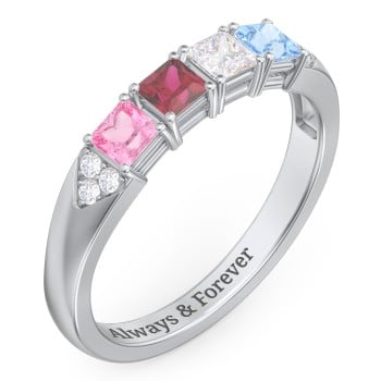 Classic 2-7 Princess Cut Ring with Accents