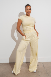 Vitality Essence Palazzo Pant - Butter