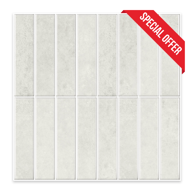 Beige Cream Color Linear Peel and Stick Backsplash Tile