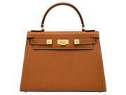 Maya Large Dolomite Pebble Print Calf Leather Handbag - Tan