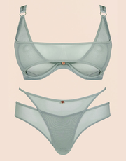 Scantilly Peep Show Deep Plunge Bra Sage Green
