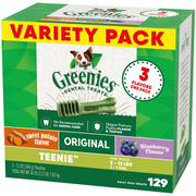 Greenies Natural Dental Care Dog Treats TEENIE Size, 36 oz. Variety Pack, 3 Flavors
