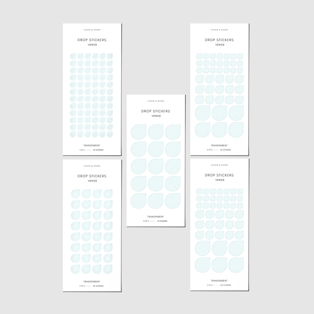 Minimal Shape Sticker Set | Transparent | Drops