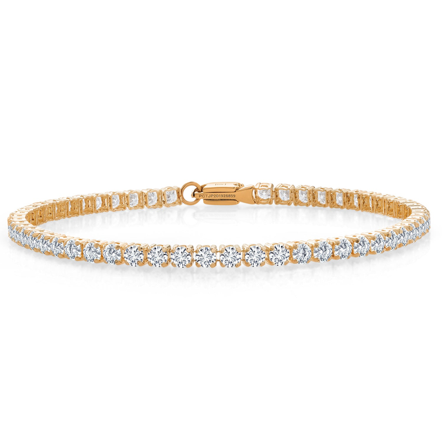 2.00 Cttw 14K Gold Round Lab Grown Diamond Tennis Bracelet | Available in 6.5, 7, 7.5 Inches | Gold Bracelet For Women | F-G Color | VVS-VS Clarity