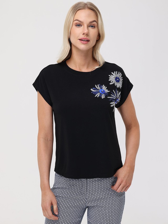 Floral Sequin Dolman Tee