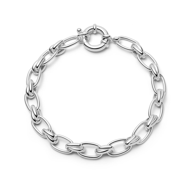 Polly Sayer Vintage Link Chain Bracelet Silver Plate