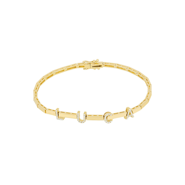 Gold & Diamond Name Eternity Bracelet