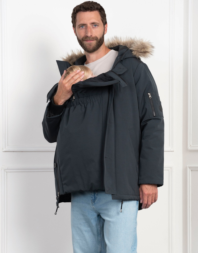 Men's Parka with Baby Pouch
