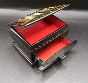 Vintage Russian Lacquer Box & Drawer "Dancing" Hand Painted Signed by Artist 