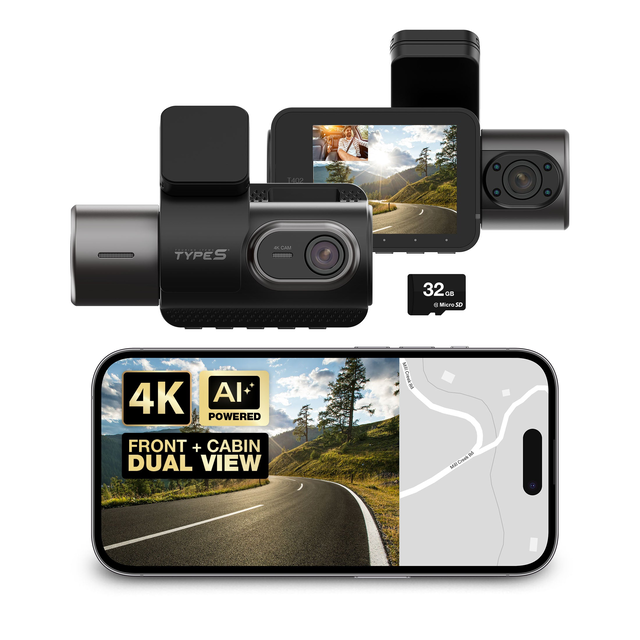 T402 Dual View 4K Dashcam with Enhanced AI features