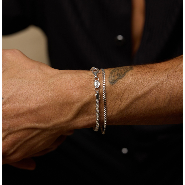 Silver 3.5mm Rope + 2.5mm Miami Cuban