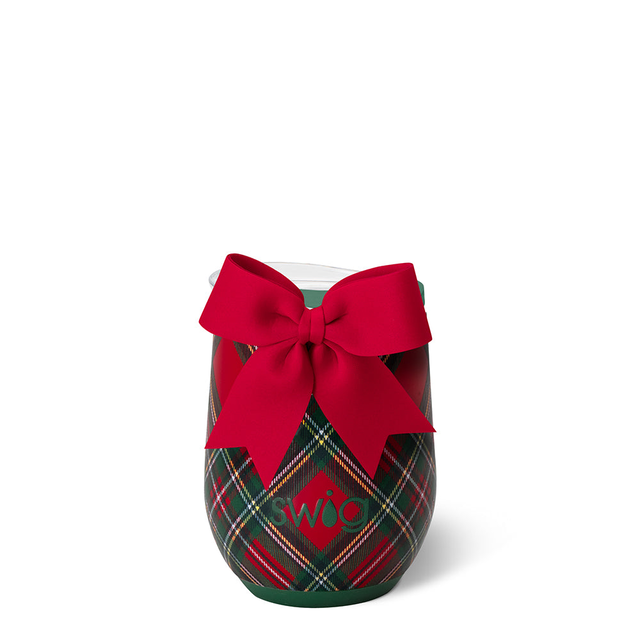 Christmas Plaid Stemless Wine 12oz