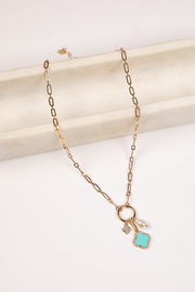 FINAL SALE - Amelia Quatrefoil Charm Necklace