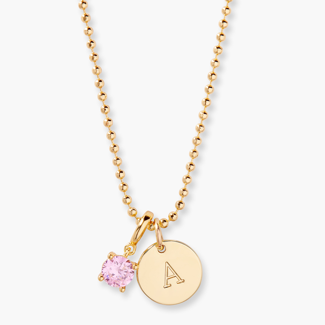 Melrose Mini Initial Birthstone Necklace