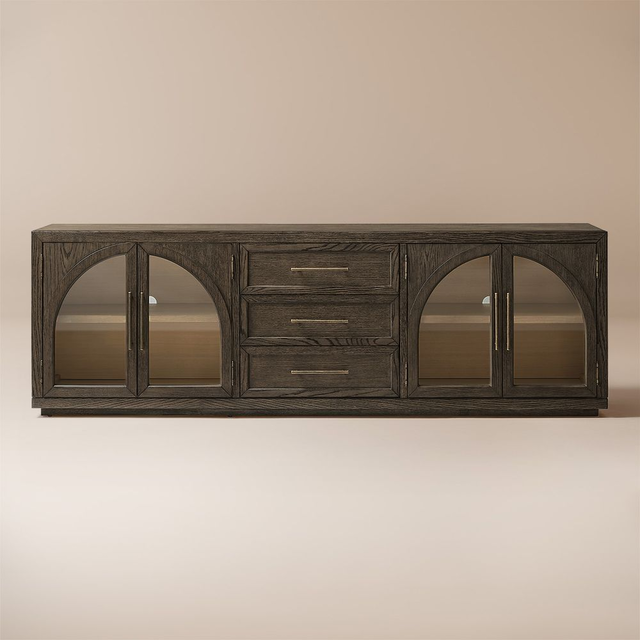 Valborg Oak TV Stand, 80"