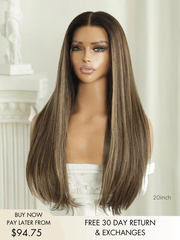 Maire Brown Hair Natural Looking Highlighted Wig