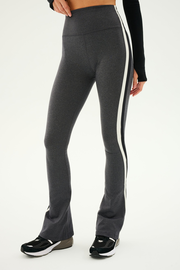 Raquel High Waist Flared Legging - Heather Grey/White/Black