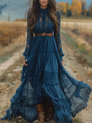 Lace Long Sleeve Maxi Dress