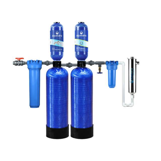 Rhino® Well Water with UV, Tall Salt-Free Water Conditioner and Low Maintenance Pre-Filter