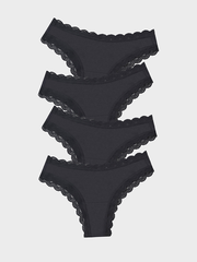 Brazilian Knicker Four Pack - Black