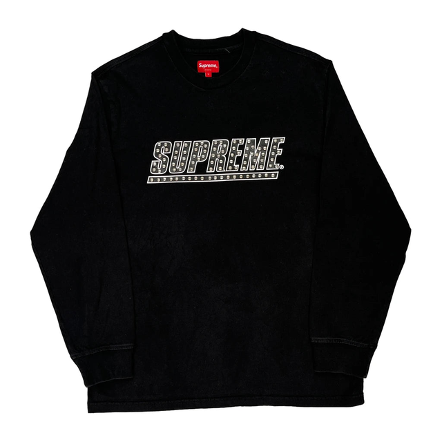 Supreme Studded Long Sleeve T-Shirt - Large Black Cotton