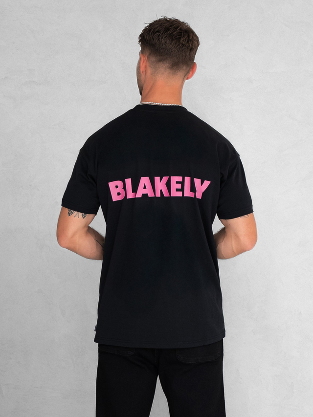 Arlo Relaxed T-Shirt - Black & Pink