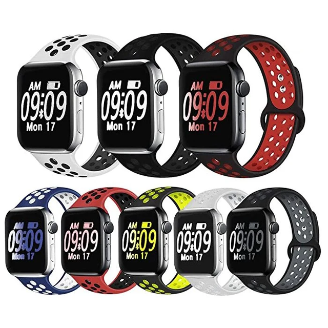 Soft Silicone Porous Watch Band for Nike/Xiaomi Sport Apple Watch 3/4 Men and Women