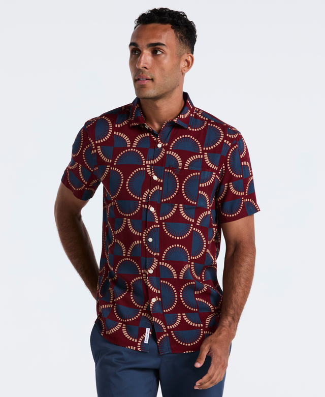 Viscose Printed Button-Down Shirt