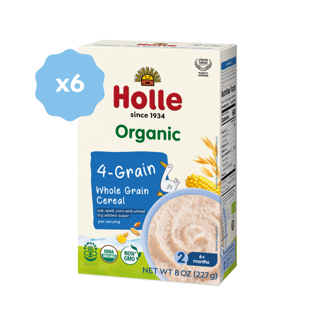 Holle Organic Whole Grain 4-Grain Cereal - 6 Pack