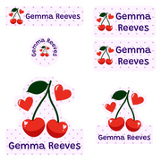 Cherries Preschool Labels Pack