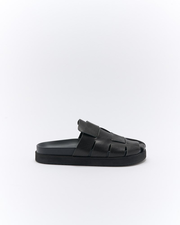 Dune Leather Mule - Black