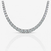 Four-Prong Graduated Diamond Tennis Necklace 18kt White Gold