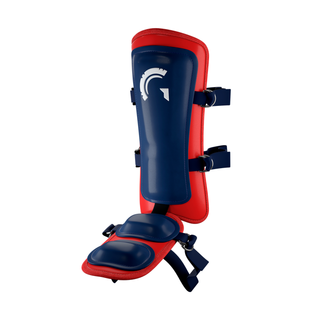 Guardian Legion Hard Shell Pro Baseball Leg Guard (Navy Red)