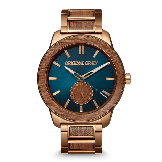 Sapele Teal Dial Bronze Barrel 46mm