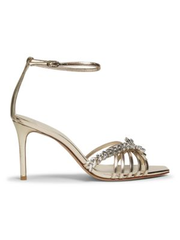 ​85MM Crystal-Embellished Metallic Leather Sandals