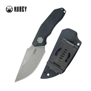 Kubey Basilisk KU381A – 4.06" 14C28N Drop Point Blade, Black G-10 Handle, Full Tang Fixed Blade Knife with Kydex Sheath