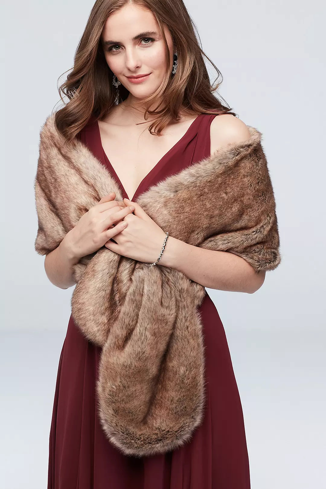 Pull-Through Faux-Fur Shoulder Wrap