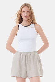 White Soft Cotton Rib Tank Top
