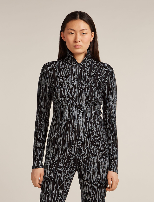Women's Merino 260 Tech Vertex Long Sleeve Half Zip Thermal Top Delta Lines