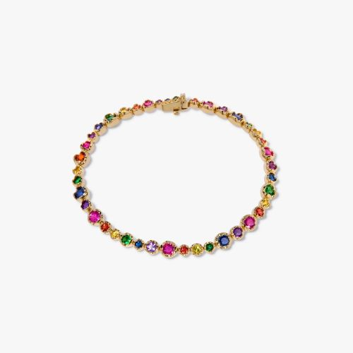 18k Yellow Gold, Sapphire Whoopsie Daisy Rainbow Tennis Bracelet