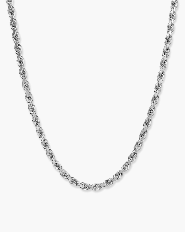White Gold Rope Chain - 3mm