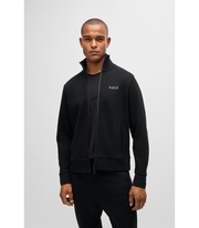 Sweatshirt with jacquard collar and cuffs