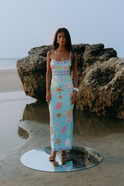 New York Strapped Dress in Blue