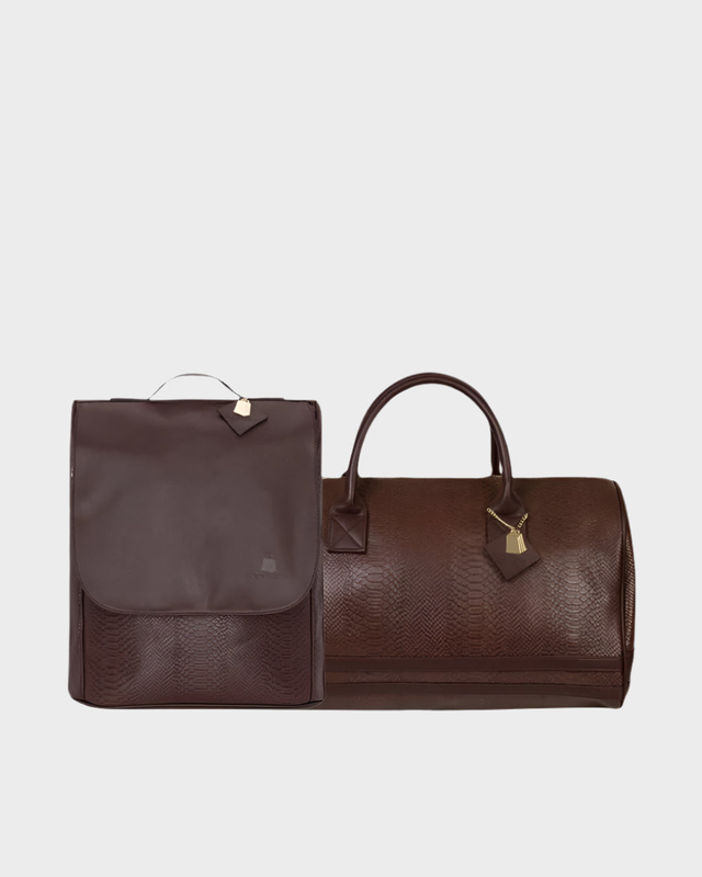 Signature Weekender Travel Set in Chocolate